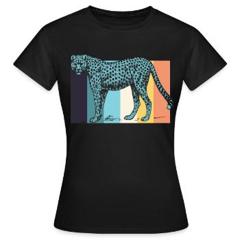 Gepard Geparden - Frauen T-Shirt - Schwarz - Vorne - AI Model Female 172 dark (172cm)