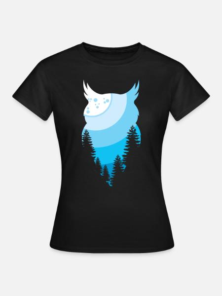 Eule - Frauen T-Shirt - Schwarz