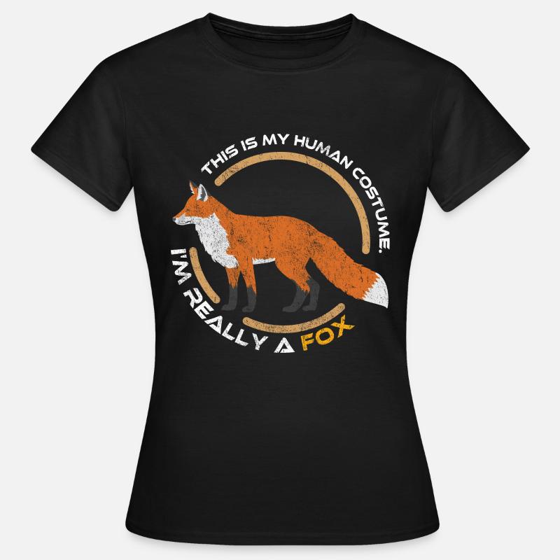 Fox animal forest - Women's T-Shirt - black