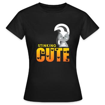 Stinktier - Frauen T-Shirt - Schwarz - Vorne - AI Model Female 172 dark (172cm)