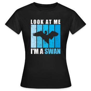 cygne - T-shirt Femme - noir - Devant - AI Model Female 172 dark (172cm)