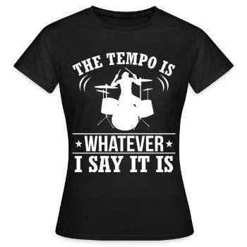 Drums - Women's T-Shirt - black - Front - AI Model Female 172 dark (172cm)