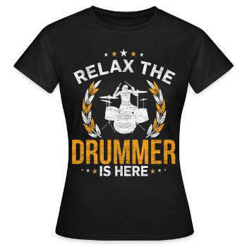 Drums - Women's T-Shirt - black - Front - AI Model Female 172 dark (172cm)
