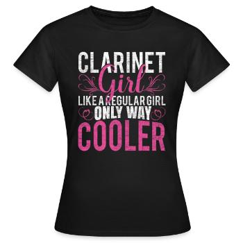 clarinet - Women's T-Shirt - black - Front - AI Model Female 172 dark (172cm)