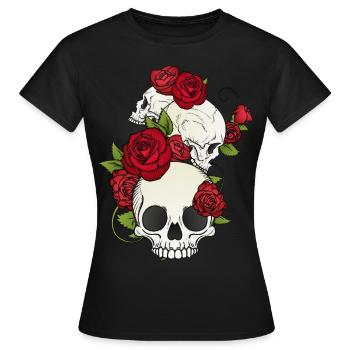 Skull Totenkopf Skelett Premium Bestseller Gothic - Frauen T-Shirt - Schwarz - Vorne - AI Model Female 172 dark (172cm)