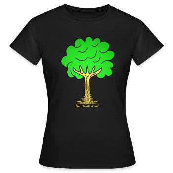 Beautiful nature. Tree for environment and nature. Oak - Women's T-Shirt - black - Front - AI Model Female 172 dark (172cm)