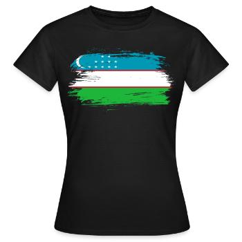 Drapeau drapeau Ouzbékistan - T-shirt Femme - noir - Devant - AI Model Female 172 dark (172cm)