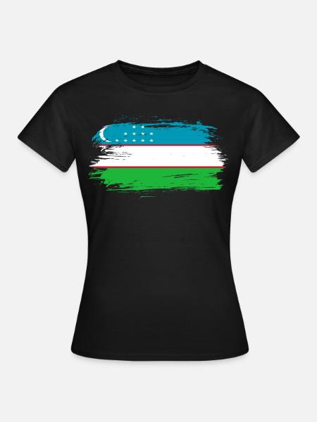 Uzbekistan flag flag - Women's T-Shirt - black