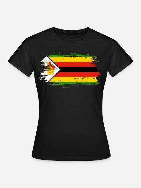 Simbabwe Flagge Fahne - Frauen T-Shirt - Schwarz