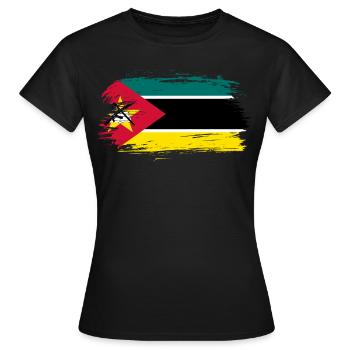 Drapeau de pavillon du Mozambique - T-shirt Femme - noir - Devant - AI Model Female 172 dark (172cm)