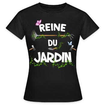 Femmen jardinière reine du jardin humour jardin - T-shirt Femme - noir - Devant - AI Model Female 172 dark (172cm)