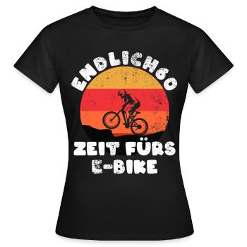 Enfin 60 ! Temps pour le vélo électrique, le cycliste - T-shirt Femme - noir - Devant - AI Model Female 172 dark (172cm)
