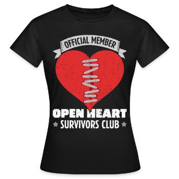 La chirurgie cardiaque a survécu à l’idée de cadeau de récupération - T-shirt Femme - noir - Devant - AI Model Female 172 dark (172cm)