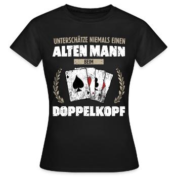 Doppelkopf Geschenke Kartenspiele - Frauen T-Shirt - Schwarz - Vorne - AI Model Female 172 dark (172cm)