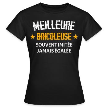Femme Humour Bricolage fille meilleure bricoleuse - T-shirt Femme - noir - Devant - AI Model Female 172 dark (172cm)