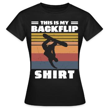 This Is My Backflip Snowboard Shirt - Women's T-Shirt - black - Front - AI Model Female 172 dark (172cm)