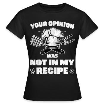 Lustiges Chefkoch Koch Rezept - Frauen T-Shirt - Schwarz - Vorne - AI Model Female 172 dark (172cm)