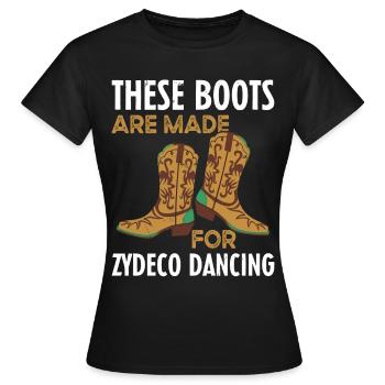 Bottes de danse Zydeco - T-shirt Femme - noir - Devant - AI Model Female 172 dark (172cm)