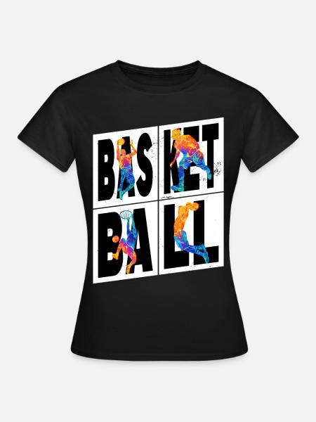 Basketball Basketballspieler Spieler Vintage Bunt - Frauen T-Shirt - Schwarz