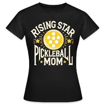Rising Star Pickleball Mom - Women's T-Shirt - black - Front - AI Model Female 172 dark (172cm)