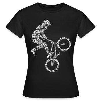 BMX Bike Stunt Typografie Kinder Fahrrad BMX - Frauen T-Shirt - Schwarz - Vorne - AI Model Female 172 dark (172cm)