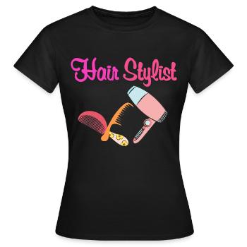 Hair Stylist - Frauen T-Shirt - Schwarz - Vorne - AI Model Female 172 dark (172cm)