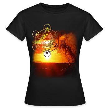 sacred geometry - Women's T-Shirt - black - Front - AI Model Female 172 dark (172cm)