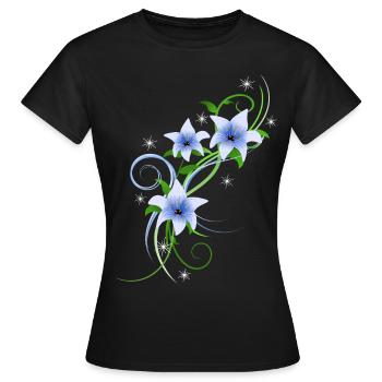 Blumen Lilien Garten Stauden Blüten Orchidee - Frauen T-Shirt - Schwarz - Vorne - AI Model Female 172 dark (172cm)