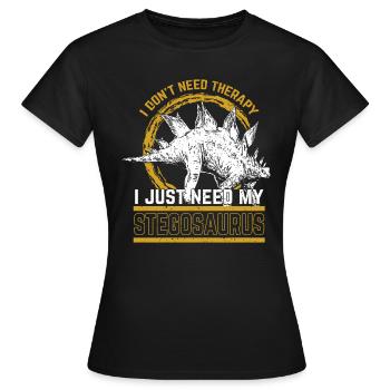 Stégosaurus - T-shirt Femme - noir - Devant - AI Model Female 172 dark (172cm)