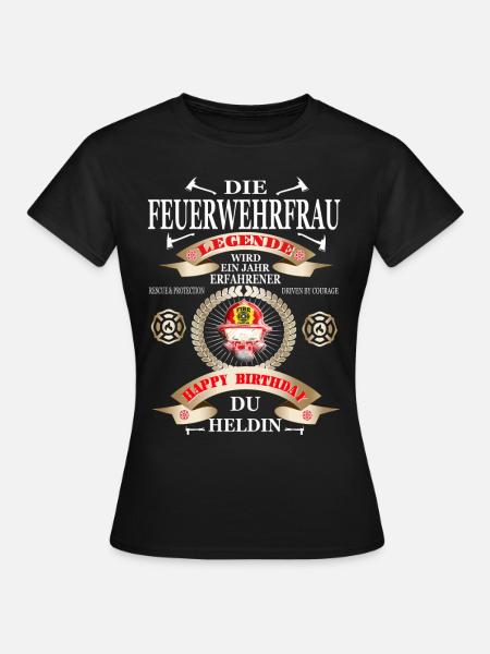 Feuerwehrfrau Geschenkidee - Frauen T-Shirt - Schwarz