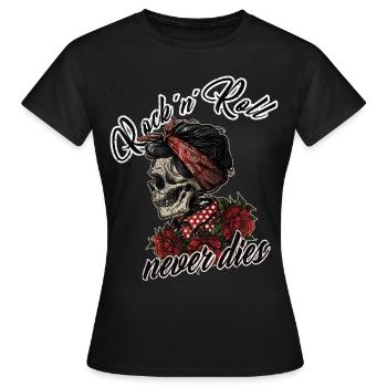 Women's rockabilly girl vintage retro rock n roll - Women's T-Shirt - black - Front - AI Model Female 172 dark (172cm)