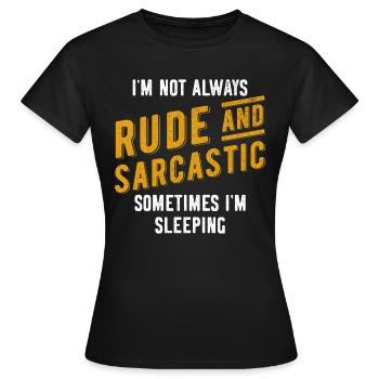 sarcasm - Women's T-Shirt - black - Front - AI Model Female 172 dark (172cm)