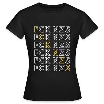 FCK NZS contre les Nazis Anti Afd - T-shirt Femme - noir - Devant - AI Model Female 172 dark (172cm)