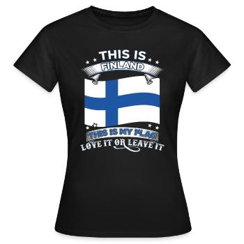 Finlande - T-shirt Femme - noir - Devant - AI Model Female 172 dark (172cm)