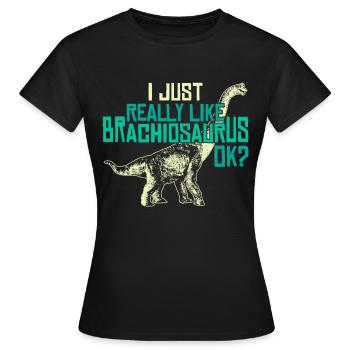 J’aime Juste les dinosaures - T-shirt Femme - noir - Devant - AI Model Female 172 dark (172cm)