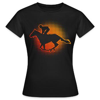Équitation de chasse hommes Équitation dames Saut d'obstacles - T-shirt Femme - noir - Devant - AI Model Female 172 dark (172cm)