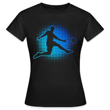 Fussballspielen Fussballspieler Herren Fussballer - Frauen T-Shirt - Schwarz - Vorne - AI Model Female 172 dark (172cm)