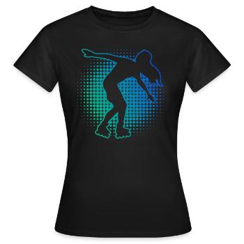 Roller Skating Femmes Hommes Roller Skating - T-shirt Femme - noir - Devant - AI Model Female 172 dark (172cm)