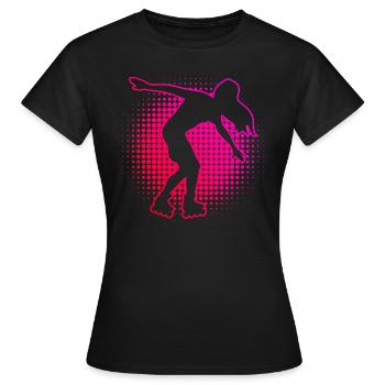 Roller Skating Roller Skate Roller Skating Women - Women's T-Shirt - black - Front - AI Model Female 172 dark (172cm)
