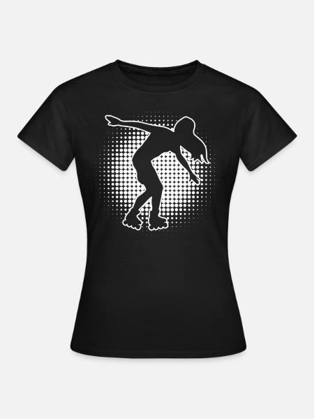 Rollschuh Rollerskaten Damen Herren Rollerskate - Frauen T-Shirt - Schwarz