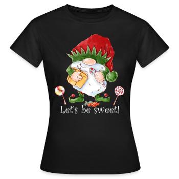 Weihnachtswichtel - Let's be sweet! - Frauen T-Shirt - Schwarz - Vorne - AI Model Female 172 dark (172cm)