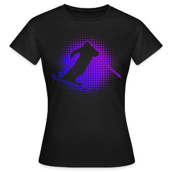 Ski Jumping Damen Freestyle Ski Slopestyle - Frauen T-Shirt - Schwarz - Vorne - AI Model Female 172 dark (172cm)