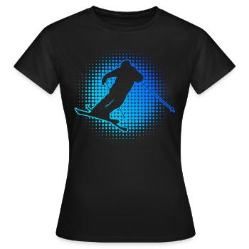 Freestyle Ski Herren Slopestyle Ski Jumping - Frauen T-Shirt - Schwarz - Vorne - AI Model Female 172 dark (172cm)