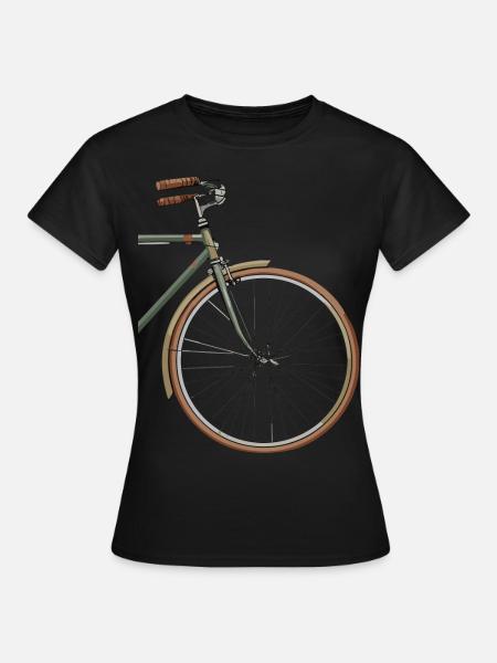 Fahrrad im Vintage Style - Frauen T-Shirt - Schwarz