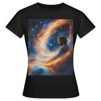 Dieu transcende dans la poussière d’étoiles - T-shirt Femme - noir - Devant - AI Model Female 172 dark (172cm)