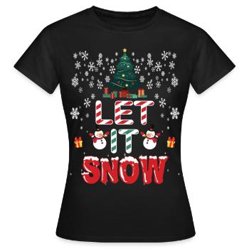 Let It Snow Flocon de neige de Noël - T-shirt Femme - noir - Devant - AI Model Female 172 dark (172cm)