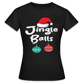 Jingle Balls Tinsel Tits Funny Matching Couple Che - Women's T-Shirt - black - Front - AI Model Female 172 dark (172cm)