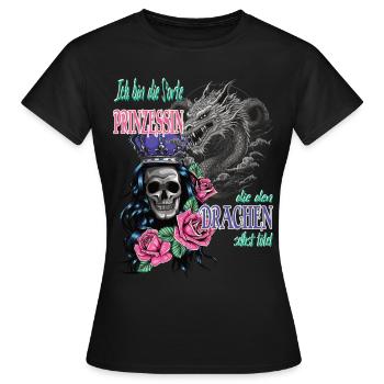 Frau - Prinzessen die den Drachen selber tötet - Frauen T-Shirt - Schwarz - Vorne - AI Model Female 172 dark (172cm)