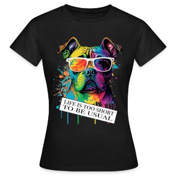 Hund zweideutiger Spruch und Einstellung - Frauen T-Shirt - Schwarz - Vorne - AI Model Female 172 dark (172cm)