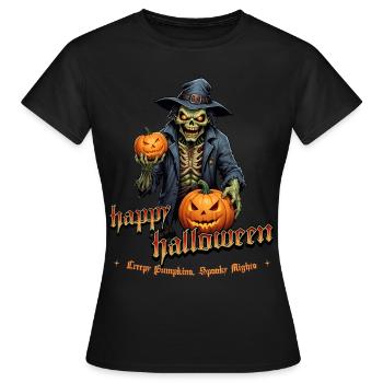Zombie Joyeux Halloween Citrouilles effrayantes - T-shirt Femme - noir - Devant - AI Model Female 172 dark (172cm)